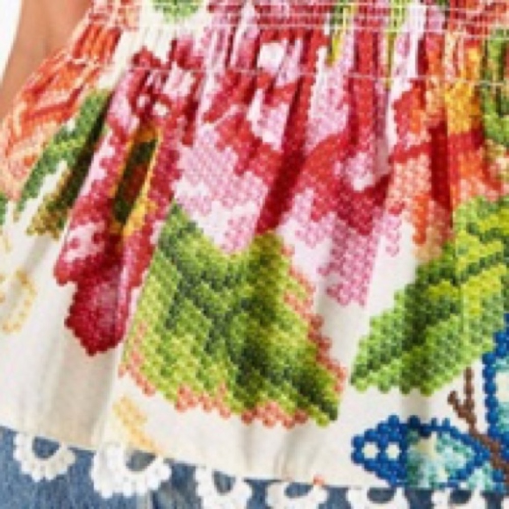 NWT FARM RIO Vintage Floral Smocked Cami Top | S - Picture 3 of 9
